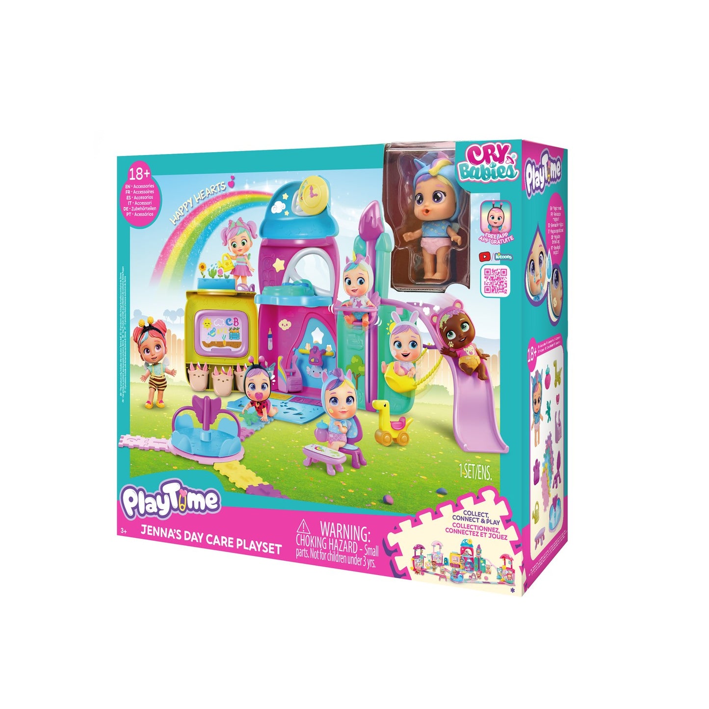 Doll Daycare Playset with Slide and Accessories