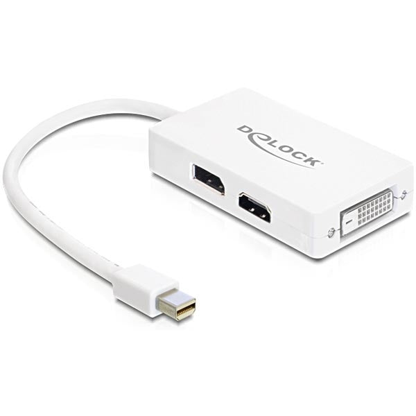 DeLOCK Mini DisplayPort to DVI-I Single Link/HDMI/DisplayPort adapter, 20-pin