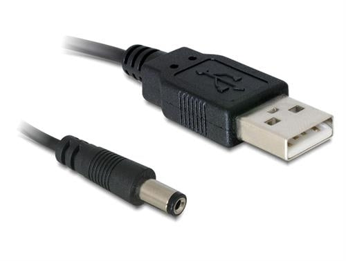 DeLock USB to DC 5.5x2.1mm, 1m - Black