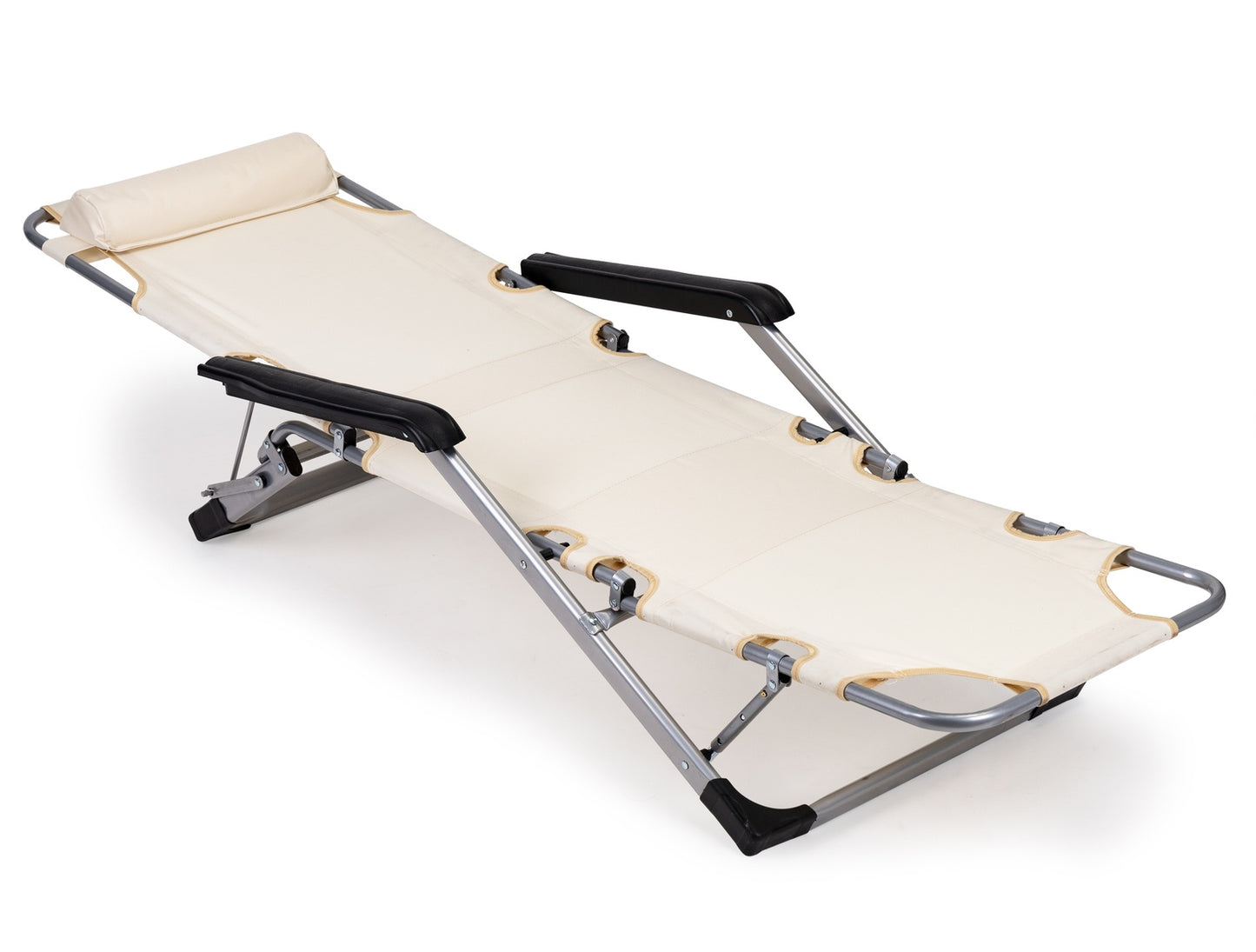 Deckchair, garden beach chair, foldable 2in1 lounger