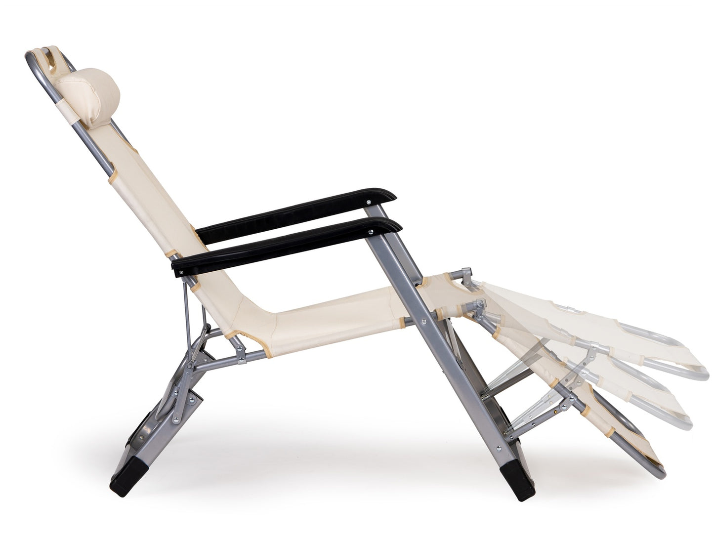 Deckchair, garden beach chair, foldable 2in1 lounger