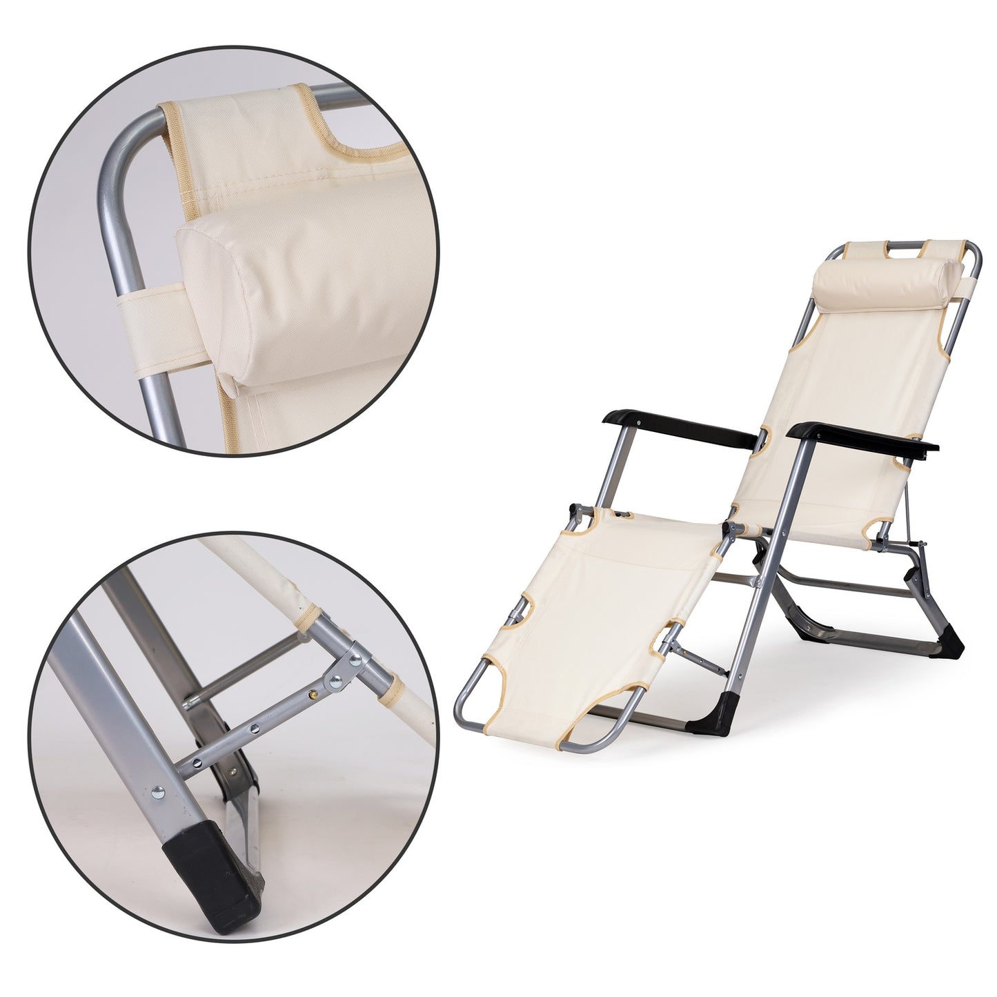 Deckchair, garden beach chair, foldable 2in1 lounger