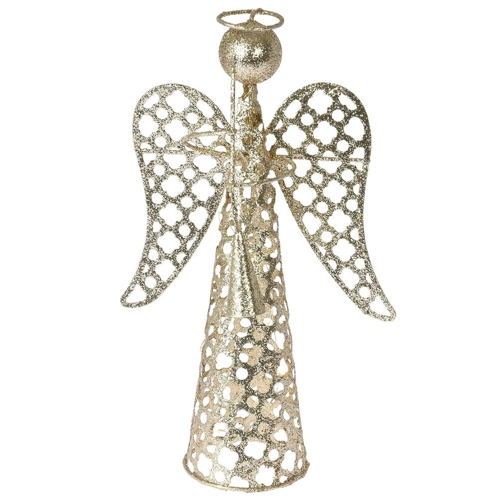 Decorative Angel 31 cm - LED light and Gold glitter