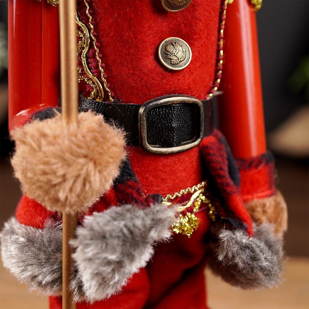 Decorative Bear Figure with Soft Fur on Scaffold
