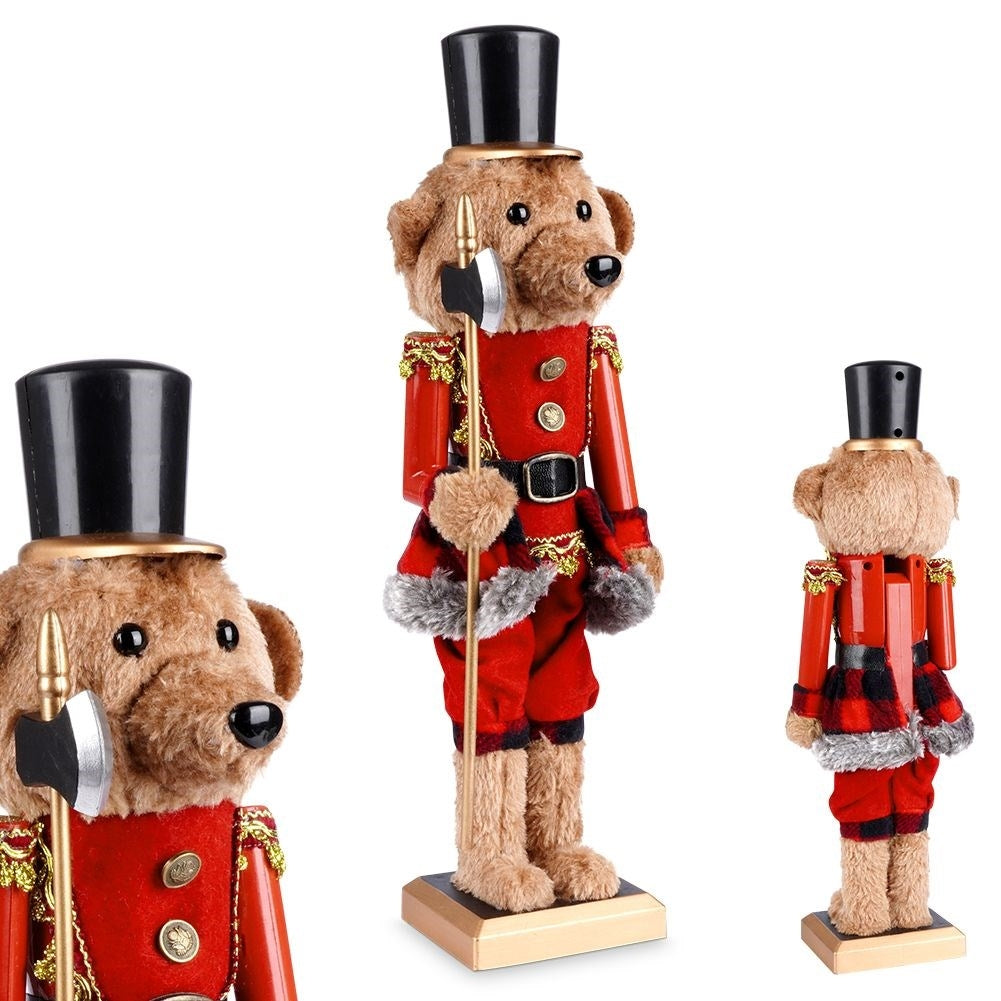 Decorative Bear Figure with Soft Fur on Scaffold