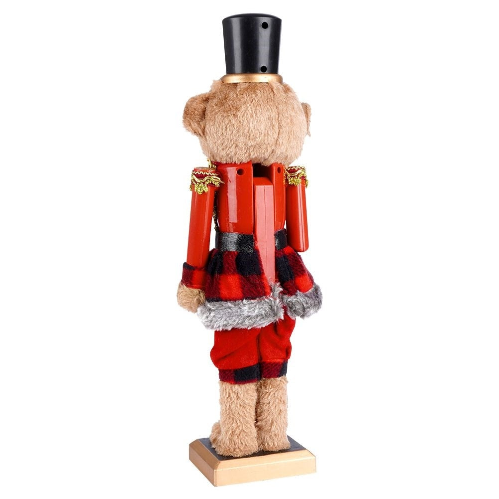 Decorative Bear Figure with Soft Fur on Scaffold
