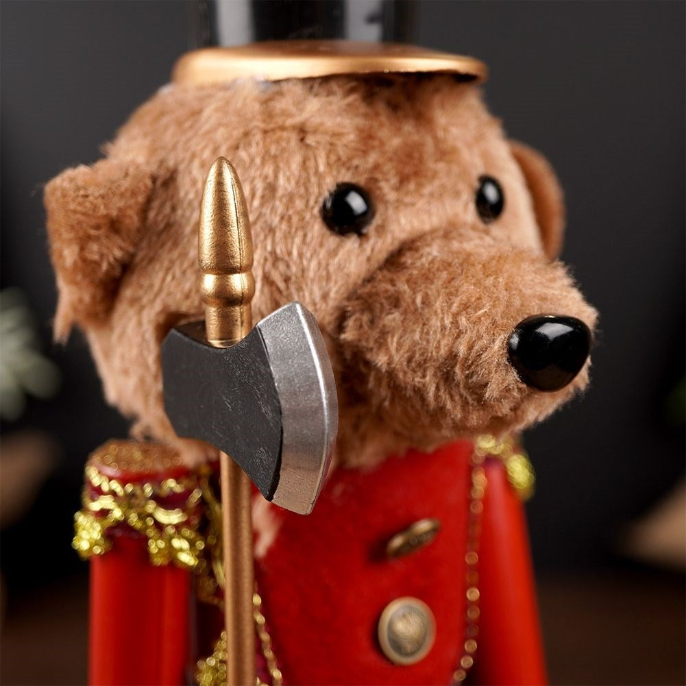 Decorative Bear Figure with Soft Fur on Scaffold