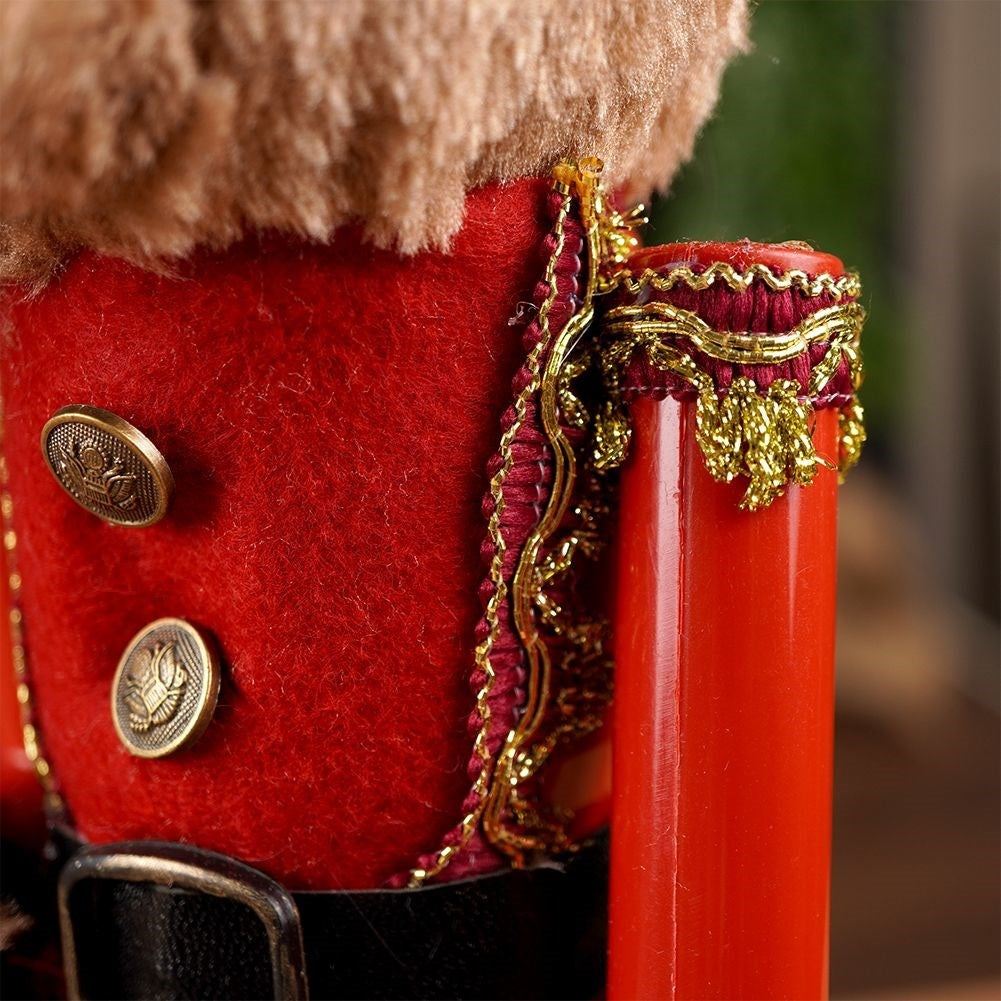 Decorative Bear Figure with Soft Fur on Scaffold
