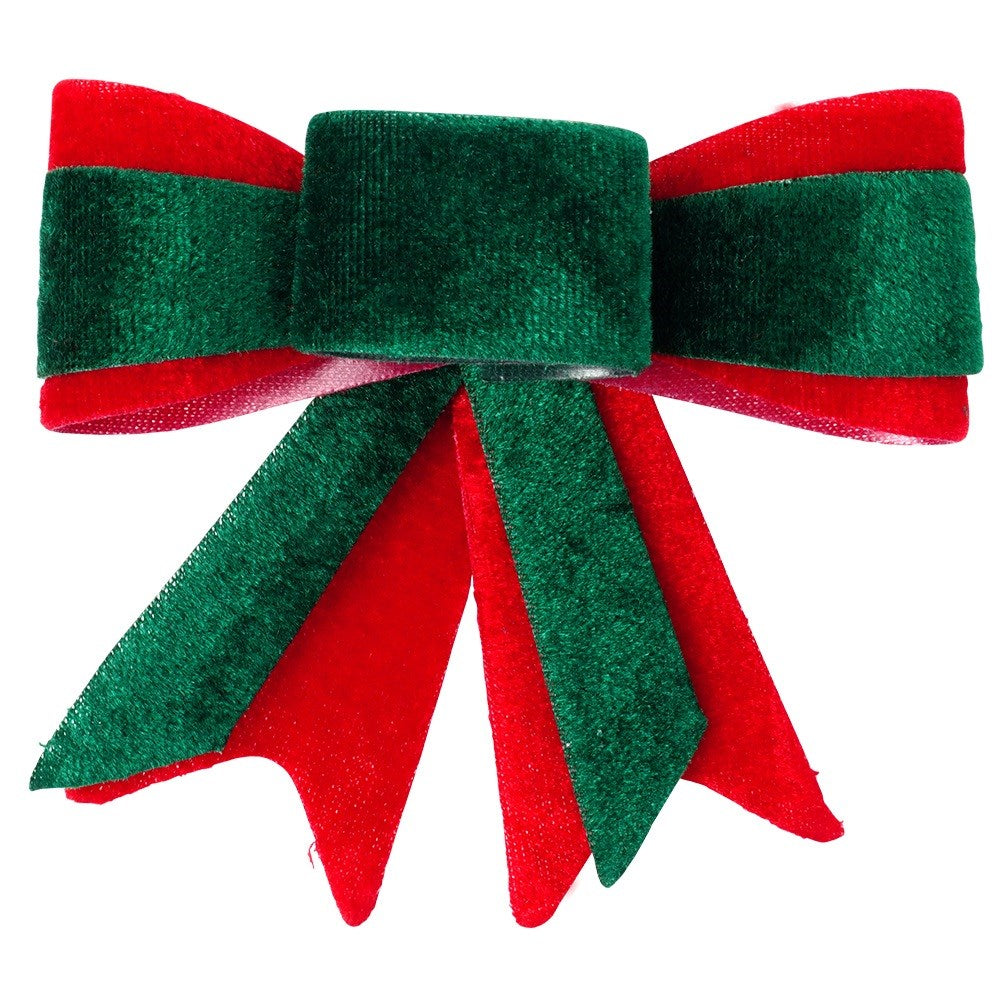 Decorative Christmas velvet bow 10.5x11 cm 3 pcs.