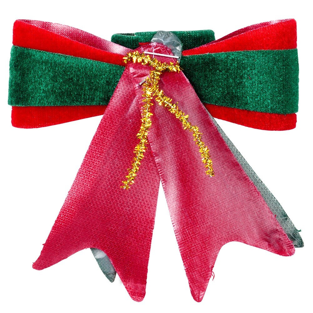 Decorative Christmas velvet bow 10.5x11 cm 3 pcs.