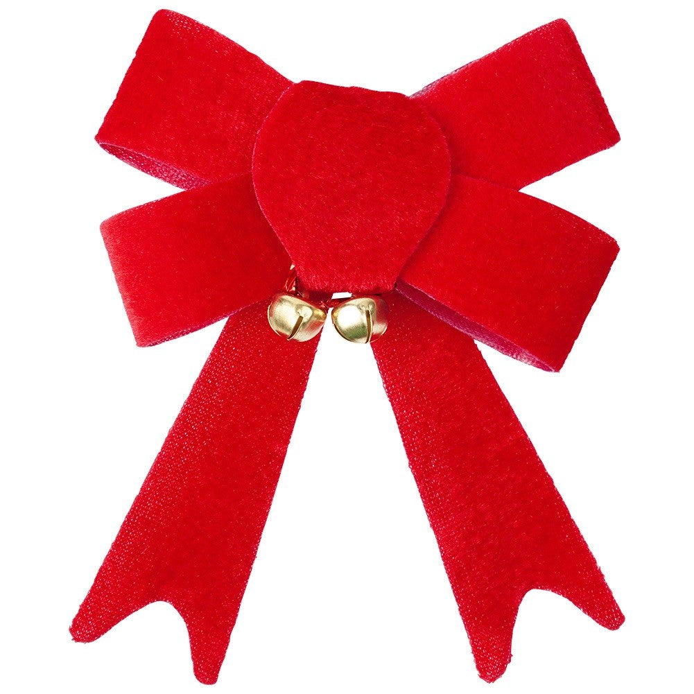 Decorative Christmas velvet bow 10.5x13 cm 3 pcs.