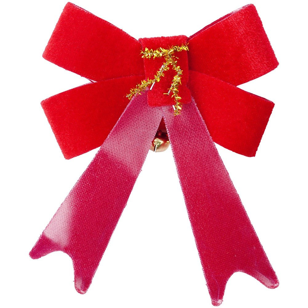 Decorative Christmas velvet bow 10.5x13 cm 3 pcs.