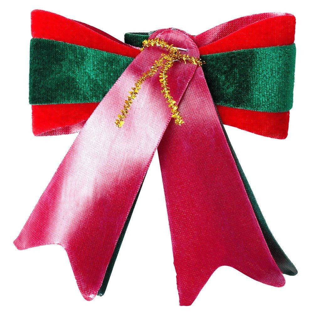 Decorative Christmas velvet bow 11.5x13 cm 2 pcs.