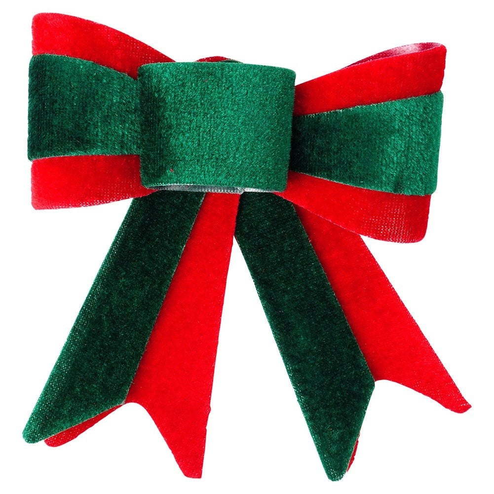 Decorative Christmas velvet bow 11.5x13 cm 2 pcs.