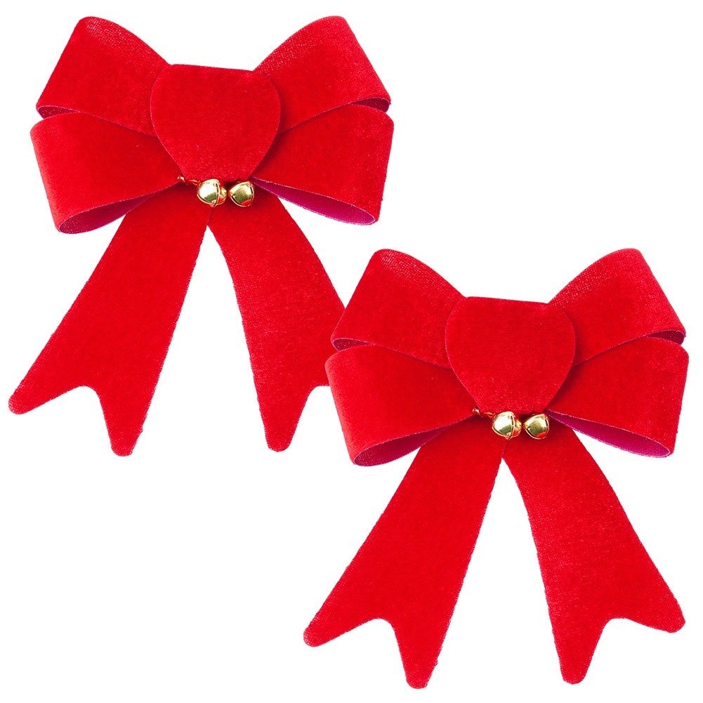 Decorative Christmas velvet bow 13x16 cm 2 pcs.