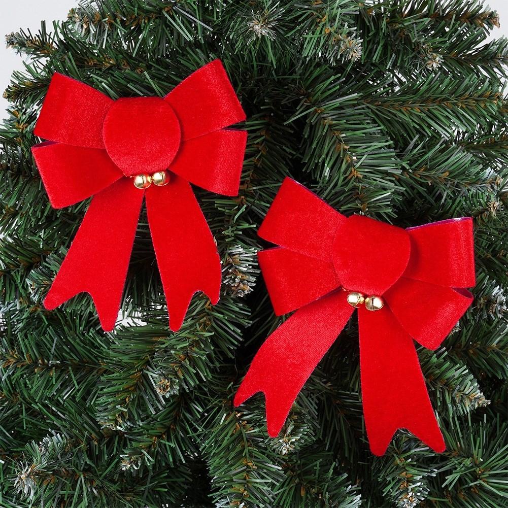 Decorative Christmas velvet bow 13x16 cm 2 pcs.