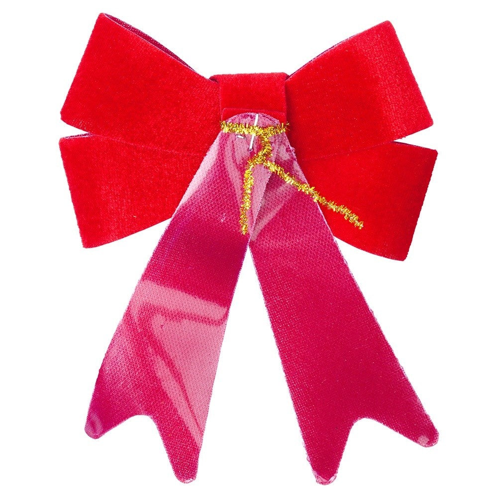 Decorative Christmas velvet bow 13x16 cm 2 pcs.
