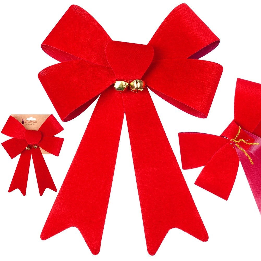 Decorative Christmas velvet bow 22x32 cm
