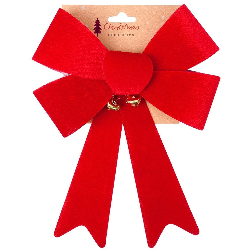 Decorative Christmas velvet bow 22x32 cm