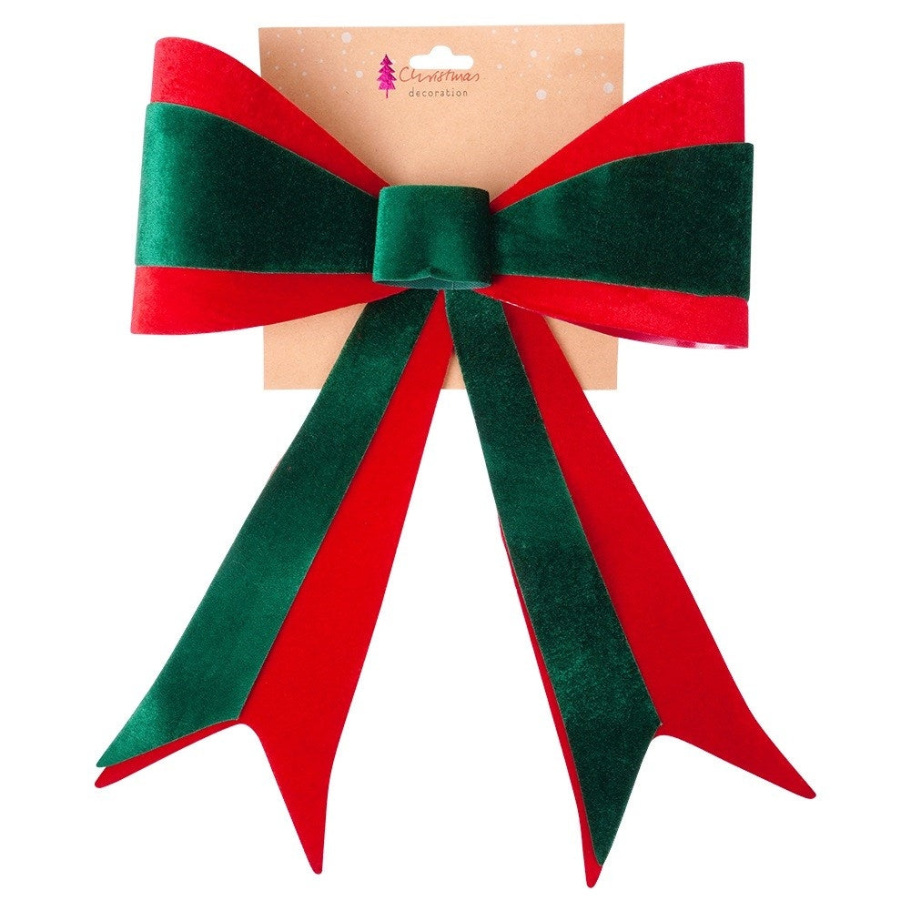 Decorative Christmas velvet bow 33x46 cm