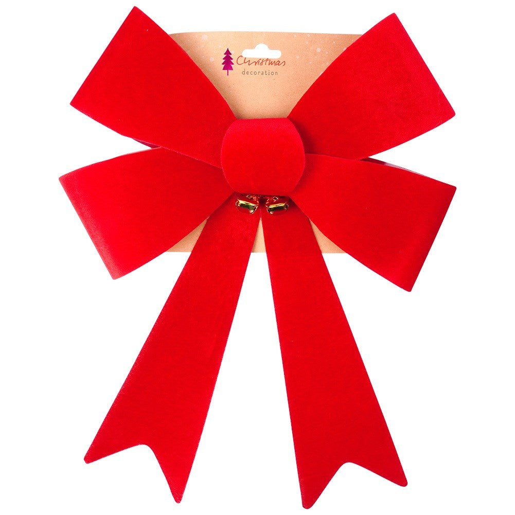 Decorative Christmas velvet bow 35x46 cm