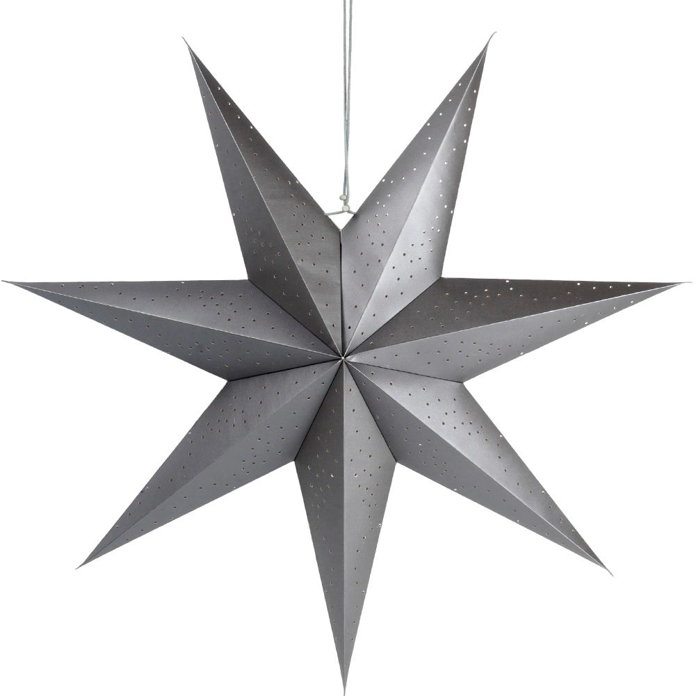 Decorative Gray Paper Star, 75 cm, Openwork Design