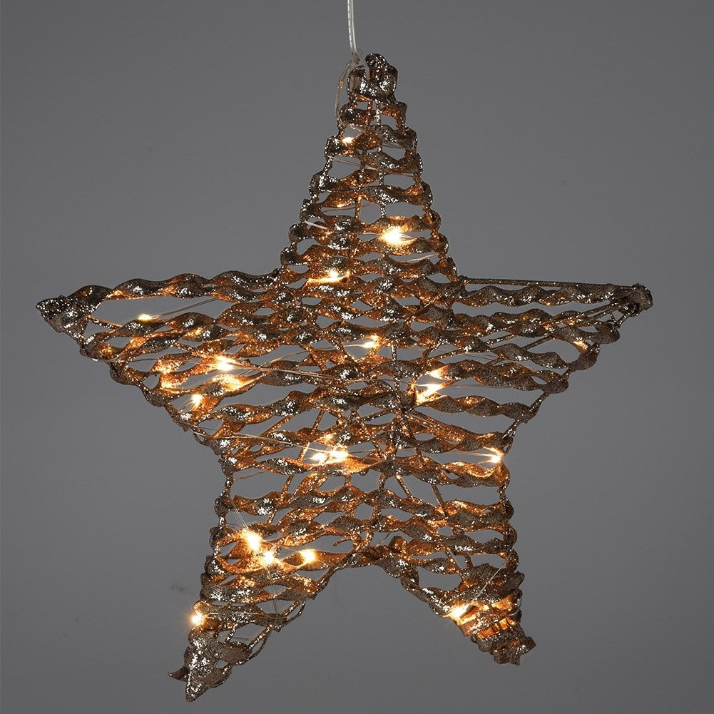 Decorative Hanging star with 20 LED lights - 30 cm