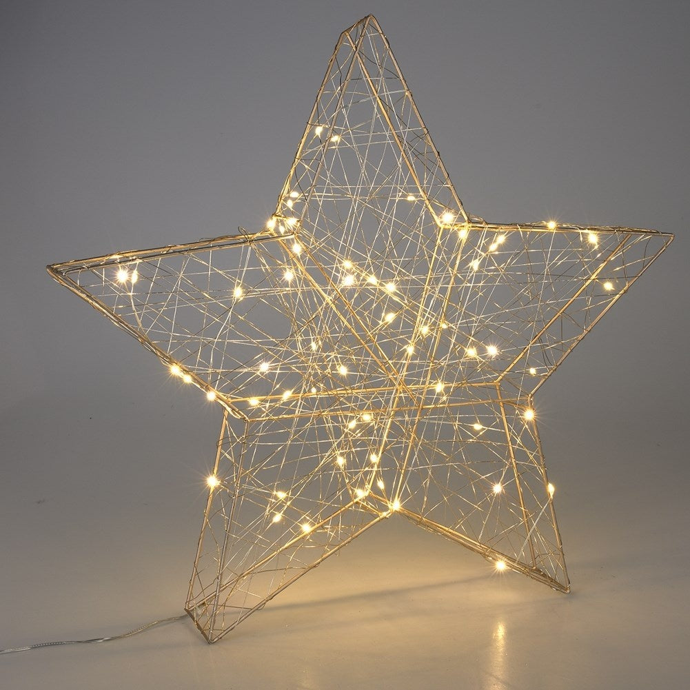 Decorative LED star, 50 cm - Golden Christmas decoration