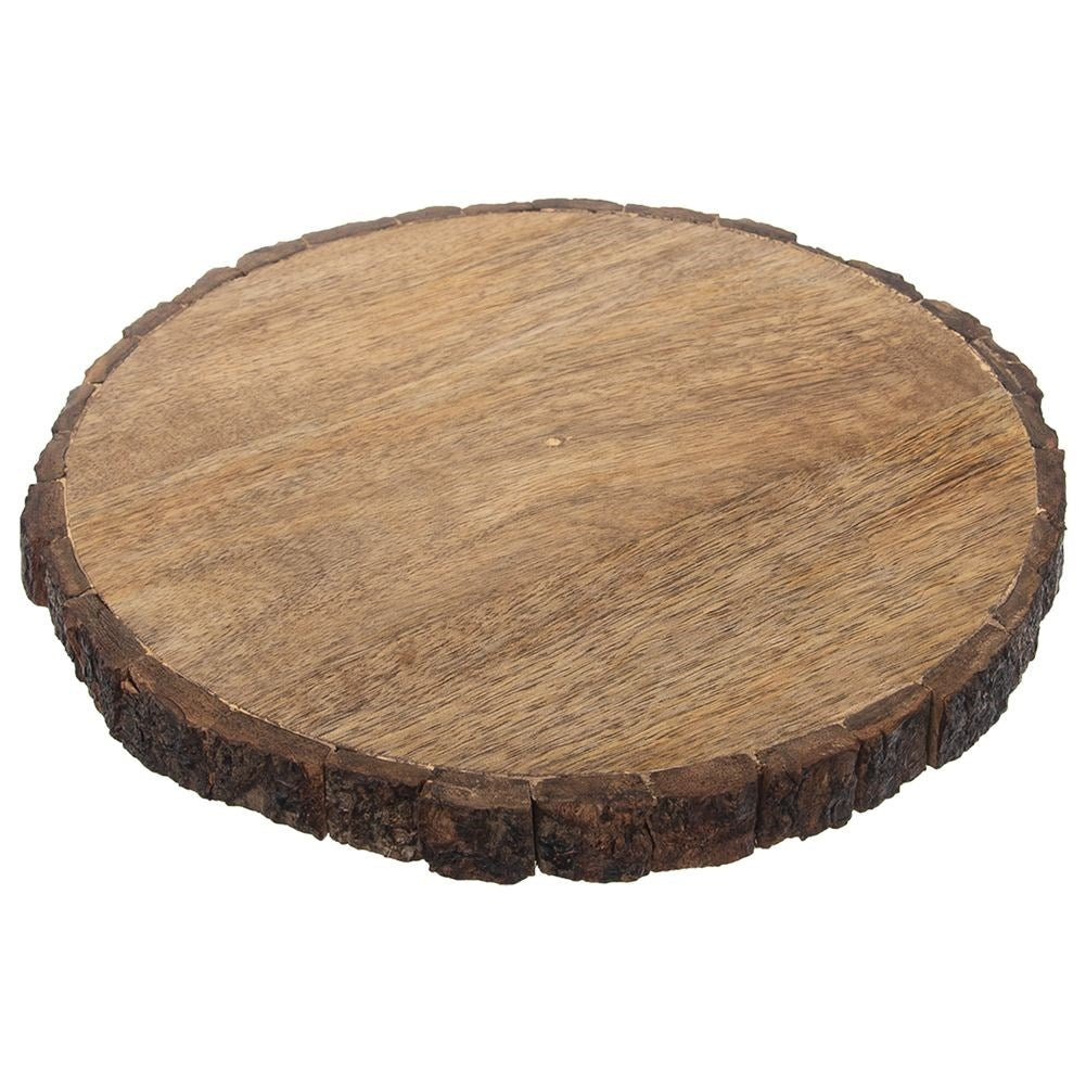 Decorative Mango Wood Board with Bark for Rustic Interior