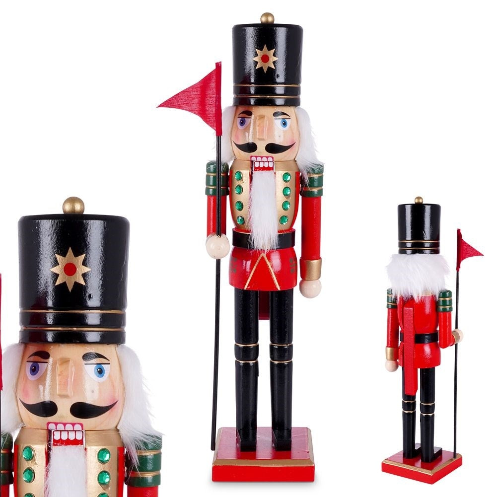Decorative Nutcracker Wooden Figure - 38 cm Christmas decoration