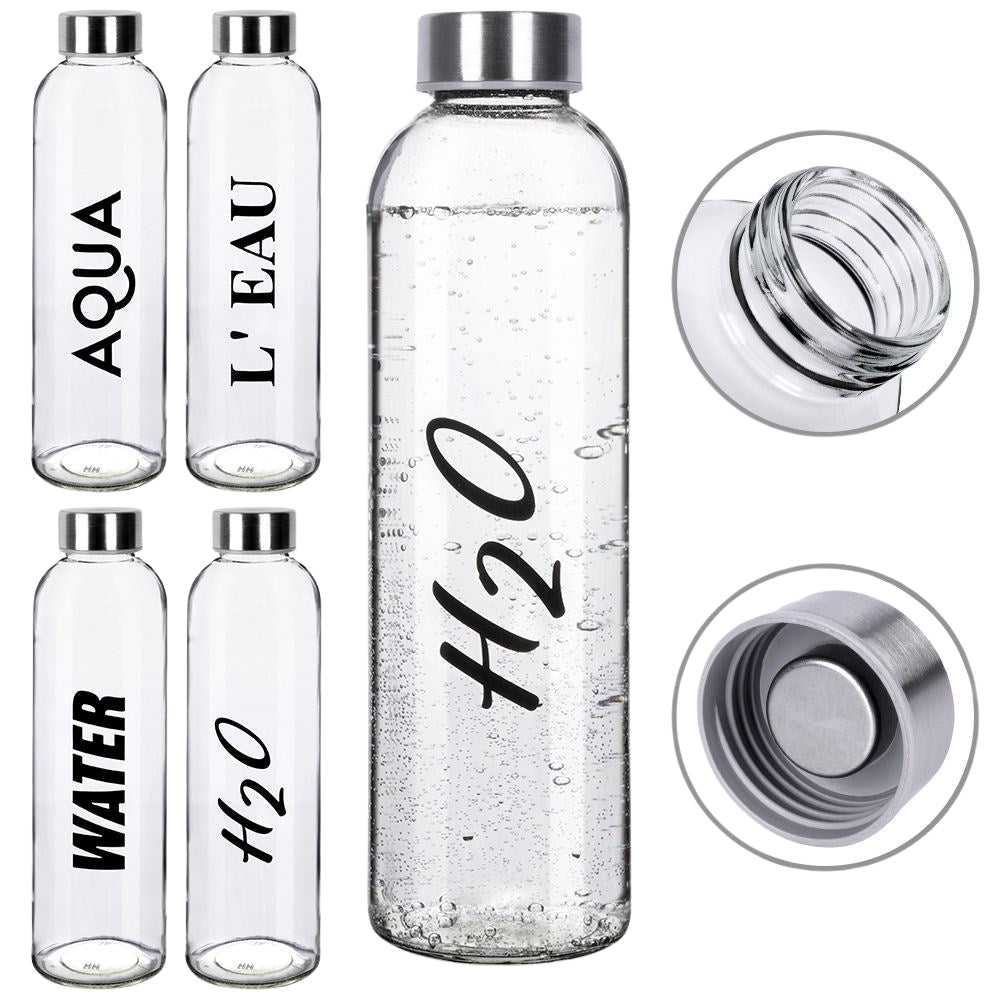 Decorative Water Bottle 700ml with Steel Lid and Seal