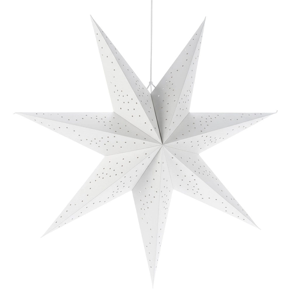 Decorative White Paper Star, 60 cm, Openwork Design