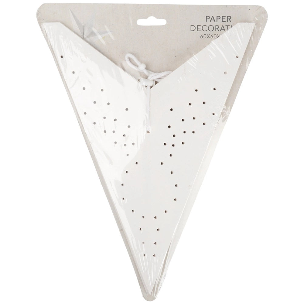 Decorative White Paper Star, 60 cm, Openwork Design