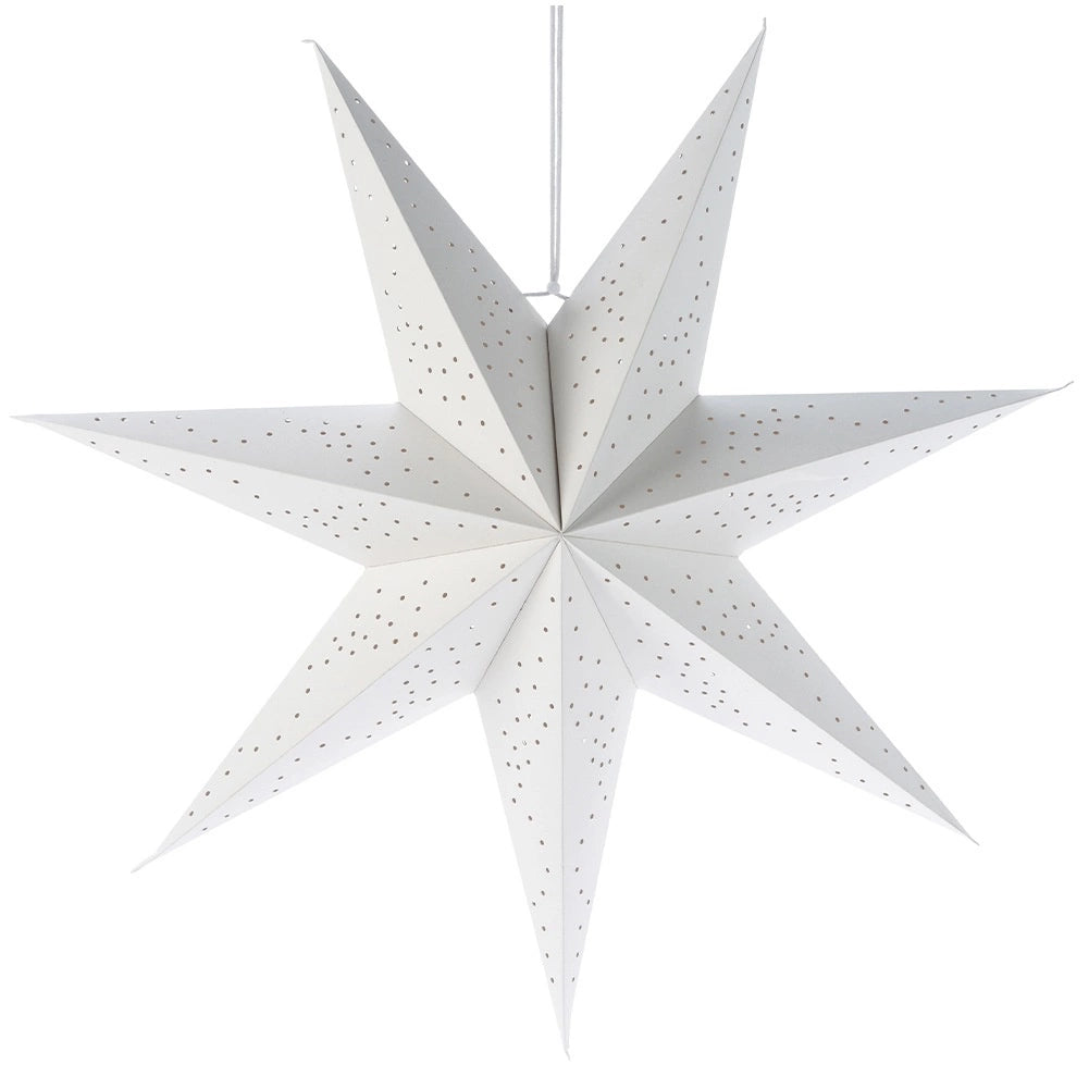 Decorative White Paper Star, 60 cm, Openwork Design