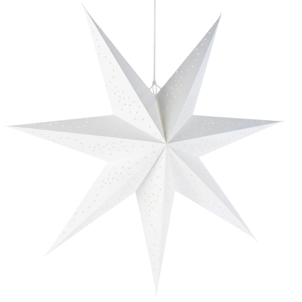 Decorative White Paper Star, 75 cm, Openwork Design