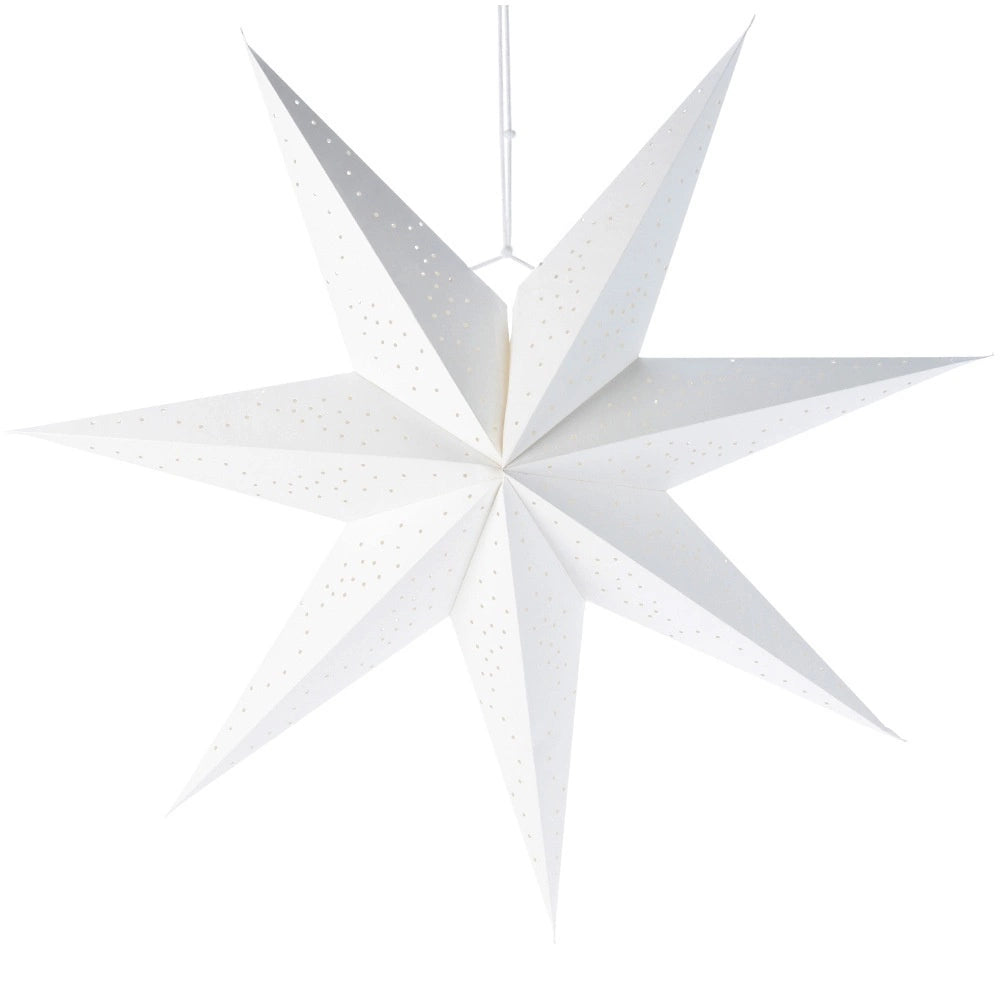 Decorative White Paper Star, 75 cm, Openwork Design