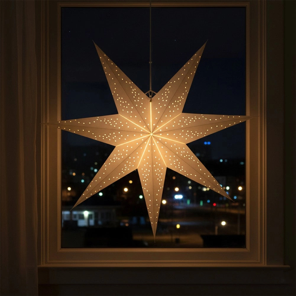 Decorative White Paper Star, 75 cm, Openwork Design