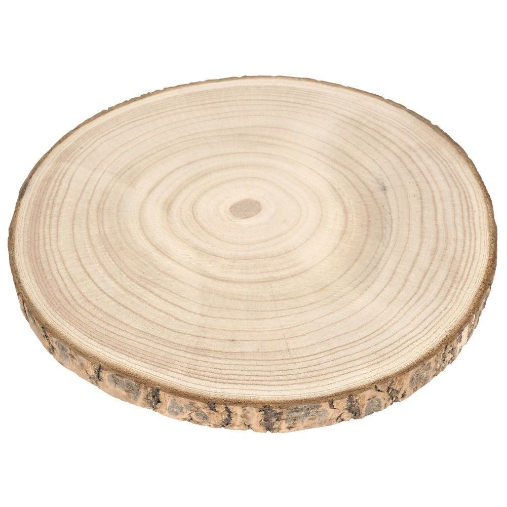 Decorative Wooden Plate with Bark for Table Setting and Candle Holders