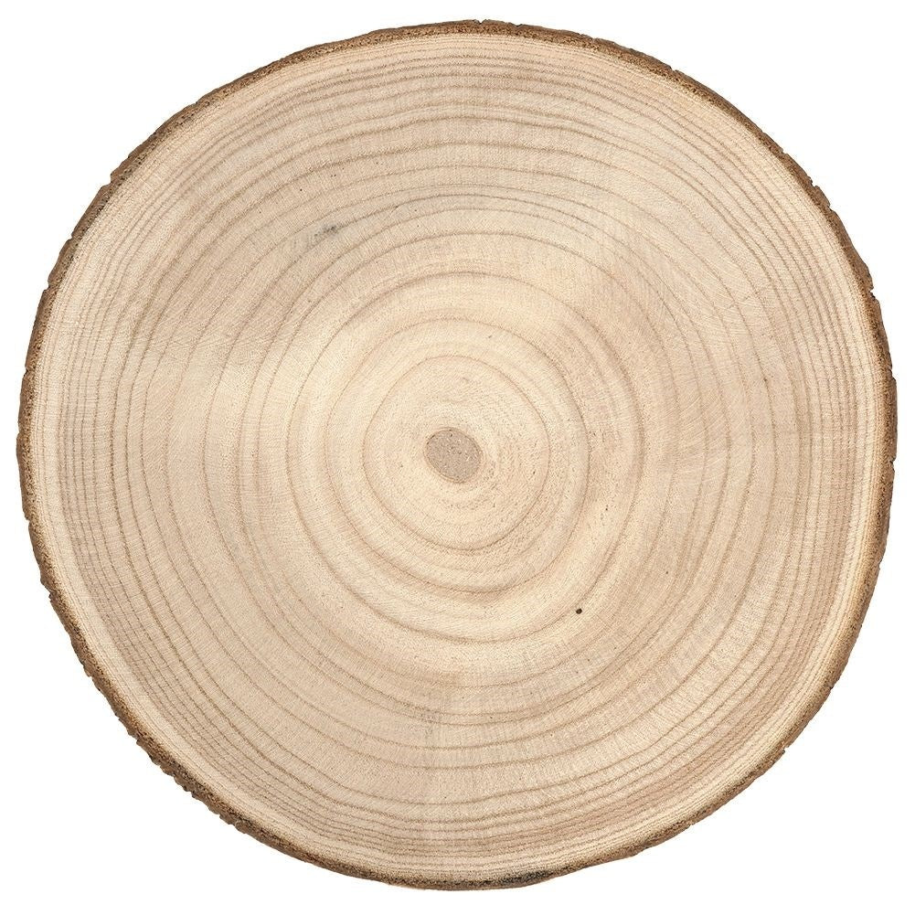 Decorative Wooden Plate with Bark for Table Setting and Candle Holders