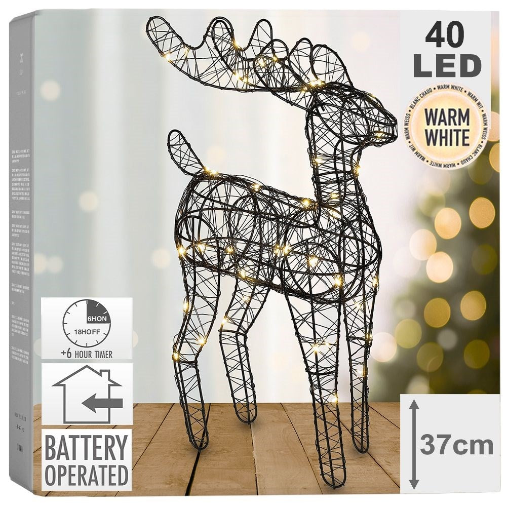 Decorative black pure 37 cm with LED lighting