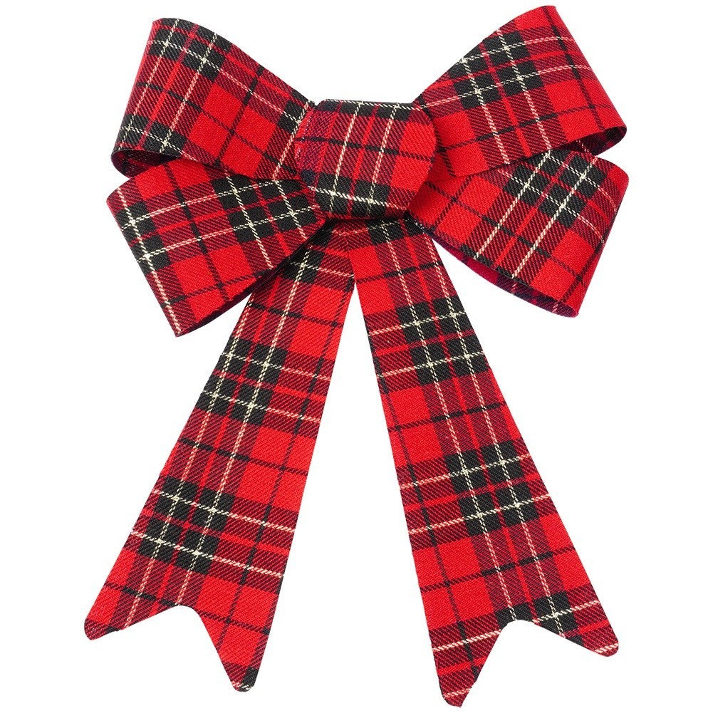 Decorative bow Christmas check 23x30 cm