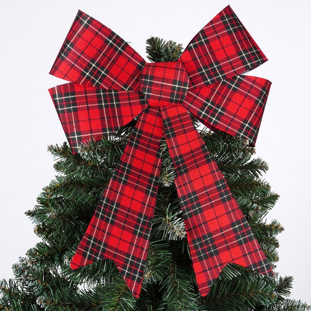 Decorative bow Christmas check 35x45 cm