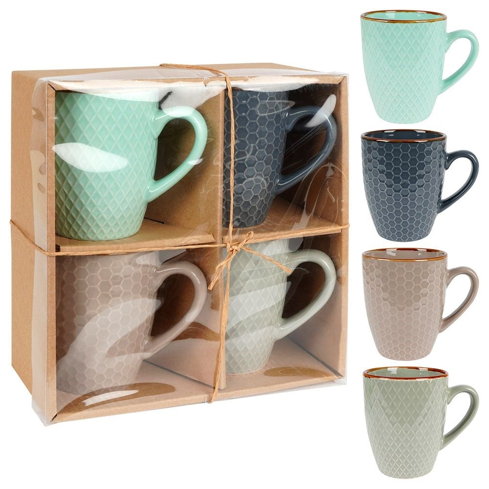 Decorative ceramic cups in a gift box for drinks