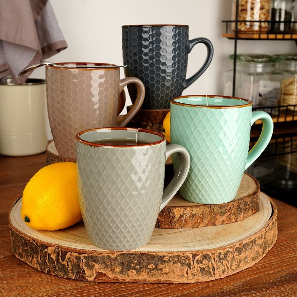 Decorative ceramic cups in a gift box for drinks