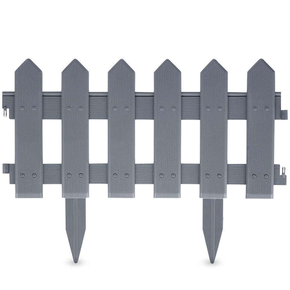 Decorative garden fence in gray plastic for unique edging