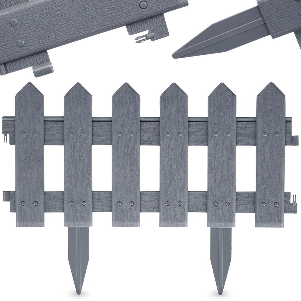 Decorative garden fence in gray plastic for unique edging