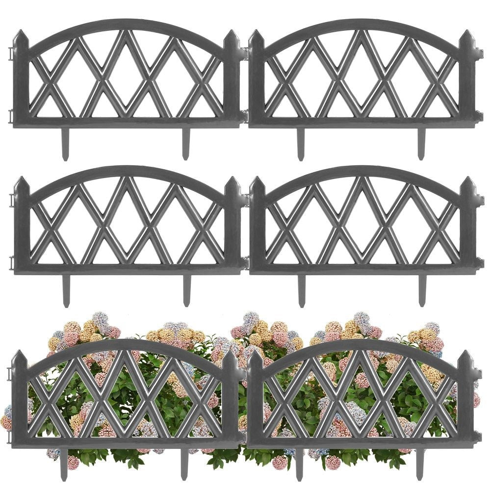 Decorative garden fences in weather-resistant material 6-pack