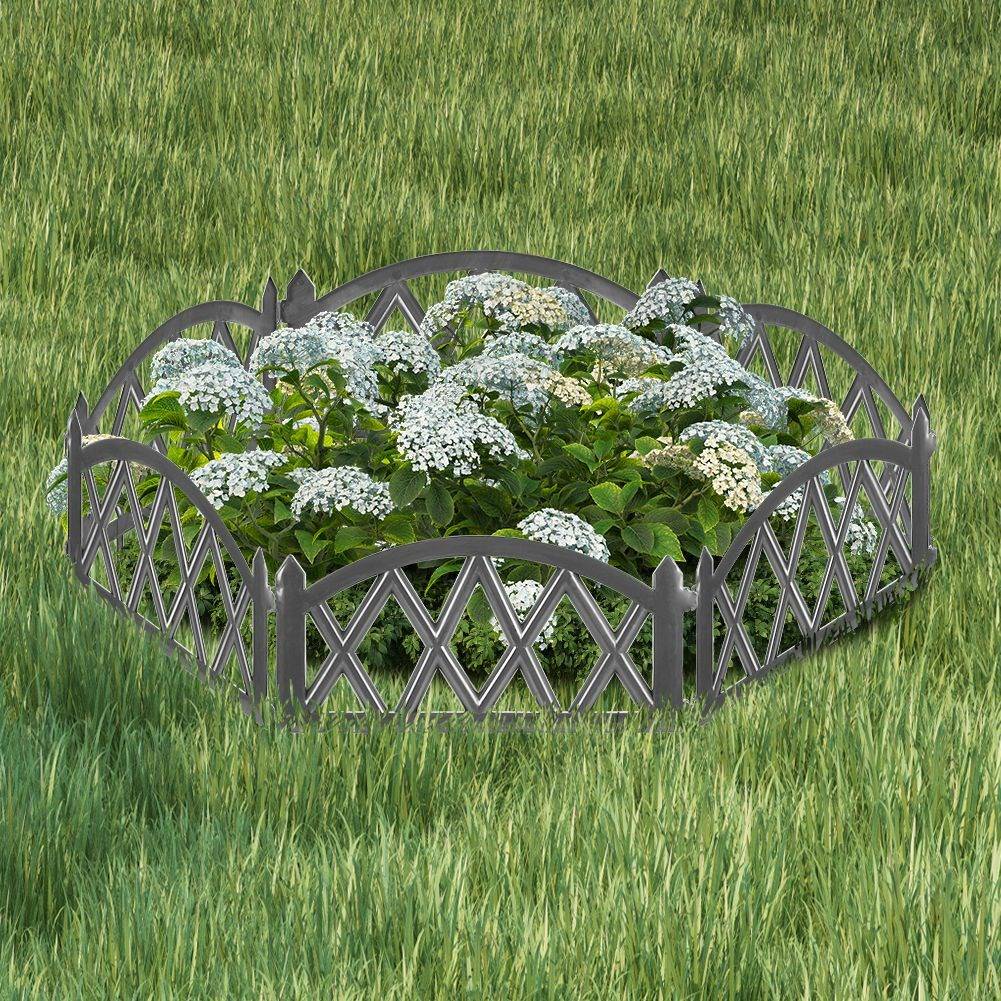 Decorative garden fences in weather-resistant material 6-pack