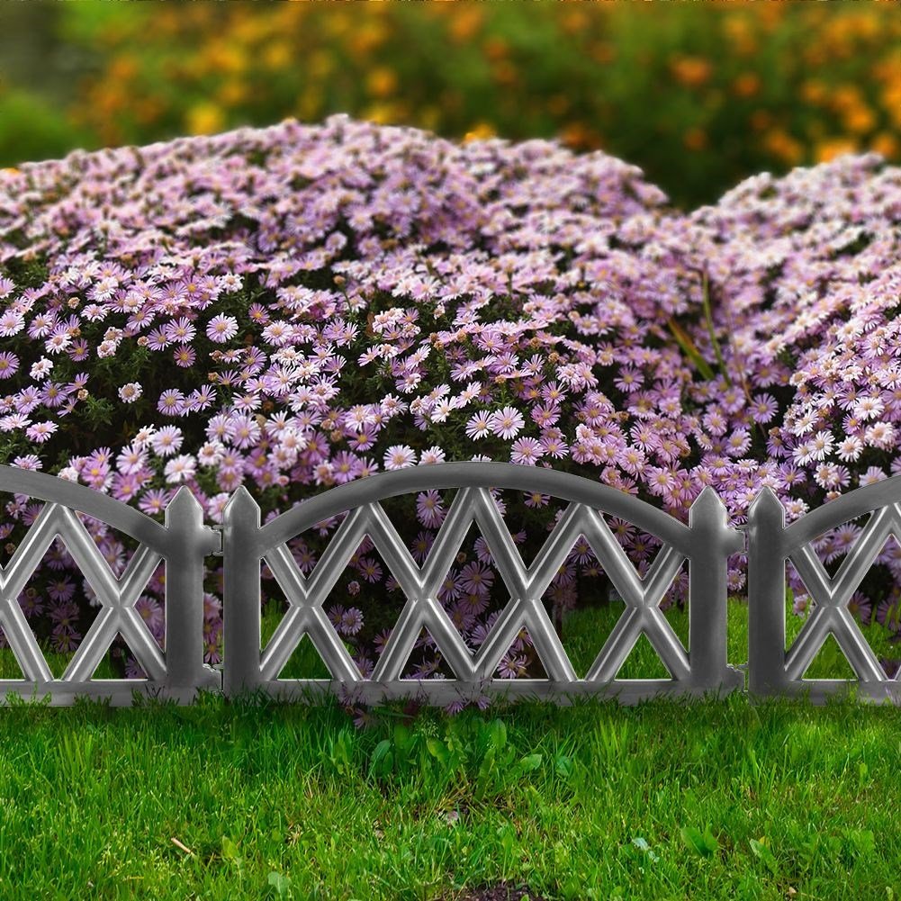 Decorative garden fences in weather-resistant material 6-pack