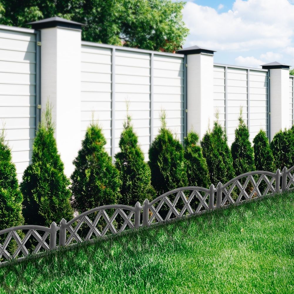 Decorative garden fences in weather-resistant material 6-pack